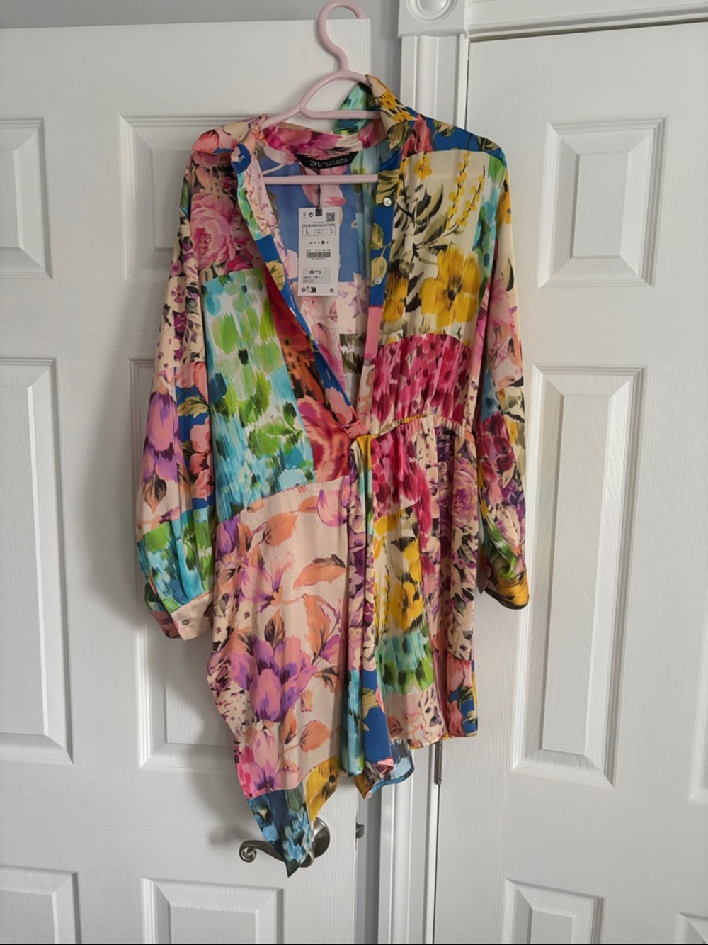 Zara Multicolor Floral Patchwork Romper